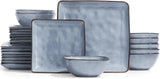 Famiware Ocean Square 24-Piece Stoneware Dinnerware Set, Service for 8 - Blue - image 1