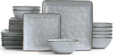 Famiware Ocean Square 24-Piece Stoneware Dinnerware Set, Service for 8 - Gray - image 1