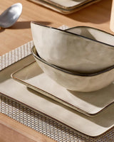 Famiware Ocean Square 24-Piece Stoneware Dinnerware Set, Service for 8 - Light khaki - image 4