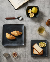 Famiware Ocean Square 24-Piece Stoneware Dinnerware Set, Service for 8 - Matte Dark Charcoal - image 3