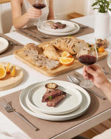 Famiware Ripple 12-Piece Stoneware Dinnerware Set - Cream - 02