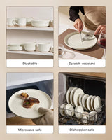 Famiware Ripple 12-Piece Stoneware Dinnerware Set - Cream - 05
