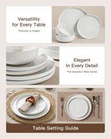 Famiware Ripple 12-Piece Stoneware Dinnerware Set - White - 04