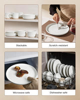 Famiware Ripple 12-Piece Stoneware Dinnerware Set - White - 05