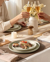Famiware Ripple 12-Piece Stoneware Dinnerware Set - White Honey - 02