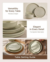 Famiware Ripple 12-Piece Stoneware Dinnerware Set - White Honey - 03