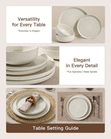 Famiware Ripple 18-Piece Stoneware Dinnerware Set - Cream - 04