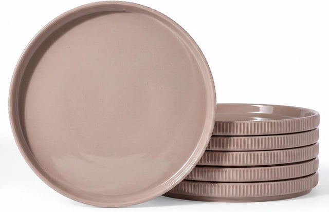 Famiware Star Line 10-Inch Stoneware Dinner Plates, Set of 6 - Cinnamon Brown - image 1