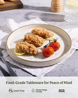 Famiware Star Line 10-Inch Stoneware Dinner Plates, Set of 6 - Cream - image 5