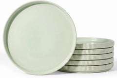 Famiware Star Line 10-Inch Stoneware Dinner Plates, Set of 6 - Light Green - image 1