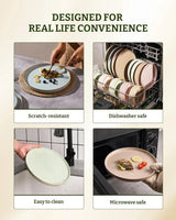 Famiware Star Line 10-Inch Stoneware Dinner Plates, Set of 6 - Light Green - image 8