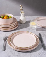Famiware Star Line 10-Inch Stoneware Dinner Plates, Set of 6 - Light Pink - image 7