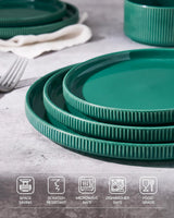 Famiware Star Line 10-Inch Stoneware Dinner Plates, Set of 6 - Sage Green - image 4