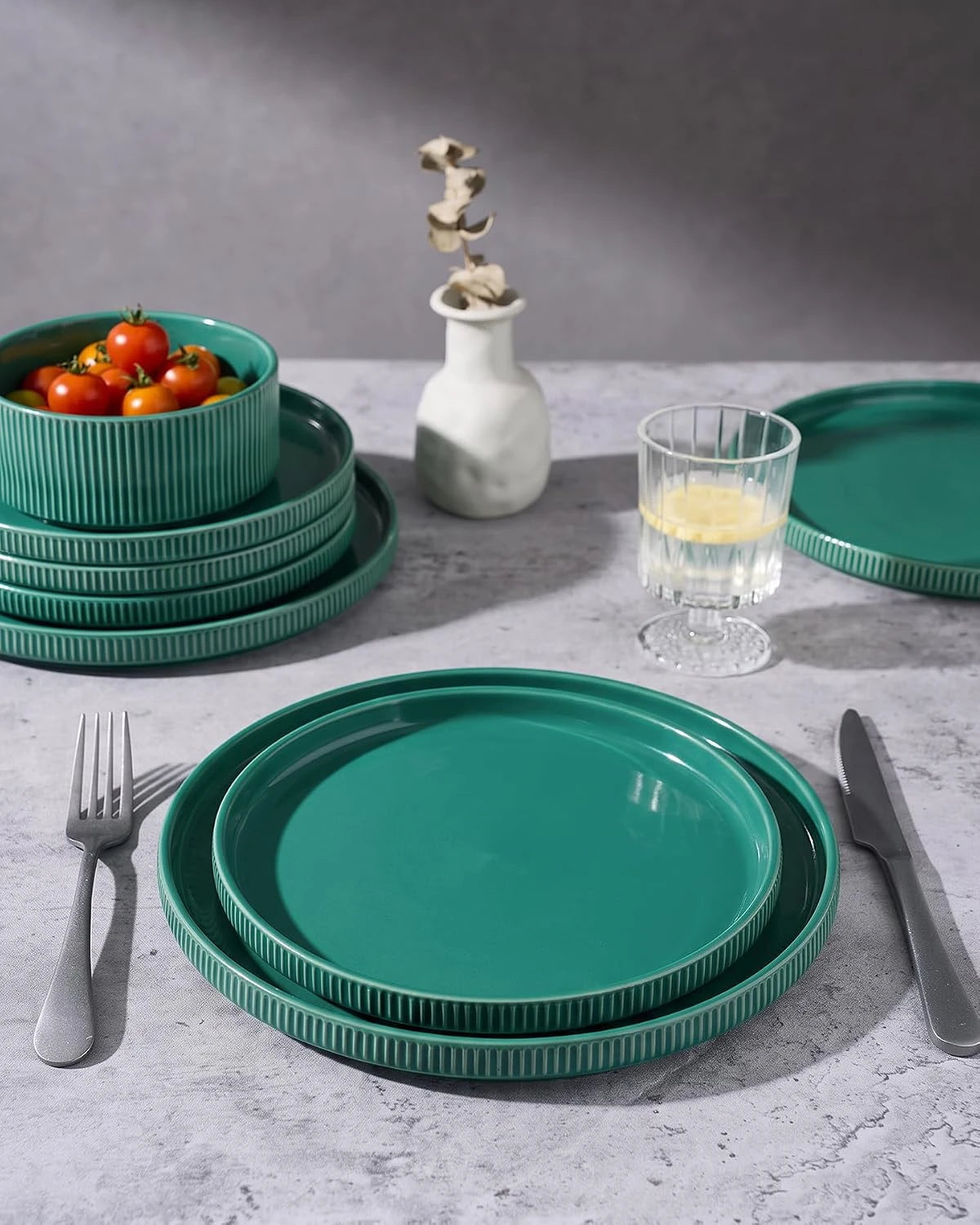 Famiware Star Line 10-Inch Stoneware Dinner Plates, Set of 6 - Sage Green - image 7