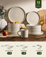 Famiware Star Line 12-piece dinnerware set, oat white, image 6