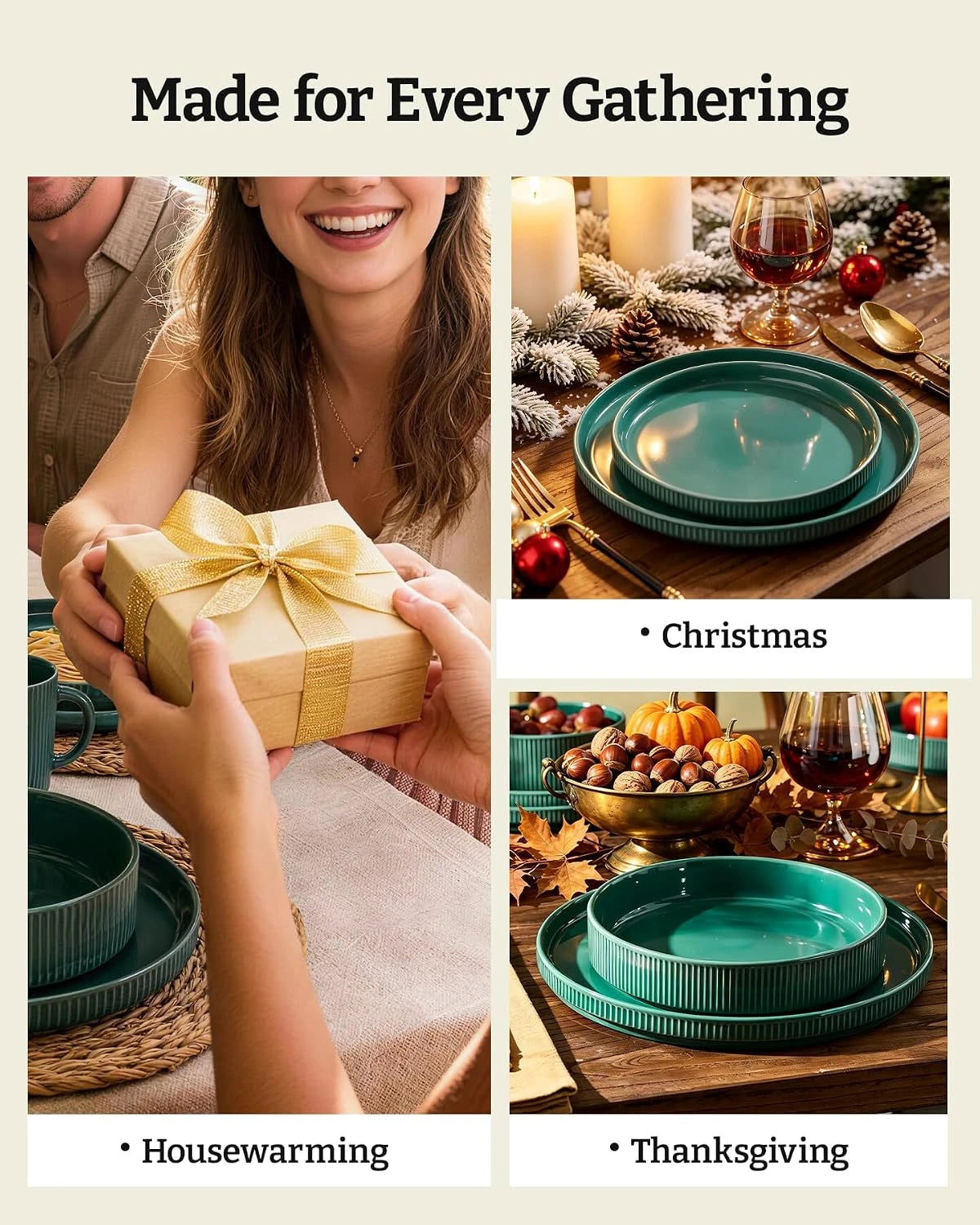 Famiware Star Line 12-piece dinnerware set, sage green, image 8