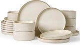 Vajilla de gres Famiware Grove de 18 piezas en Crema, imagen 1