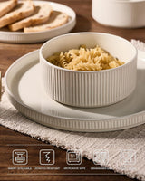 Vajilla de gres Famiware Grove de 18 piezas en Blanco Avena, imagen 4