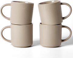 Famiware Star Line Ceramic Coffee Mugs, Set of 4 - Cinnamon Brown - image 1