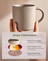 Famiware Star Line Ceramic Coffee Mugs, Set of 4 - Cinnamon Brown - image 6