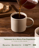 Famiware Star Line Ceramic Coffee Mugs, Set of 4 - Cinnamon Brown - image 8