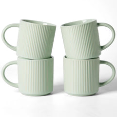 Famiware Star Line Ceramic Coffee Mugs, Set of 4 - Green - image 1