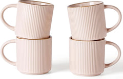 Famiware Star Line Ceramic Coffee Mugs, Set of 4 - Light Pink - image 1