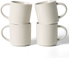 Famiware Star Line Ceramic Coffee Mugs, Set of 4 - Oat - image 1