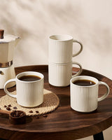 Famiware Star Line Ceramic Coffee Mugs, Set of 4 - Oat - image 3
