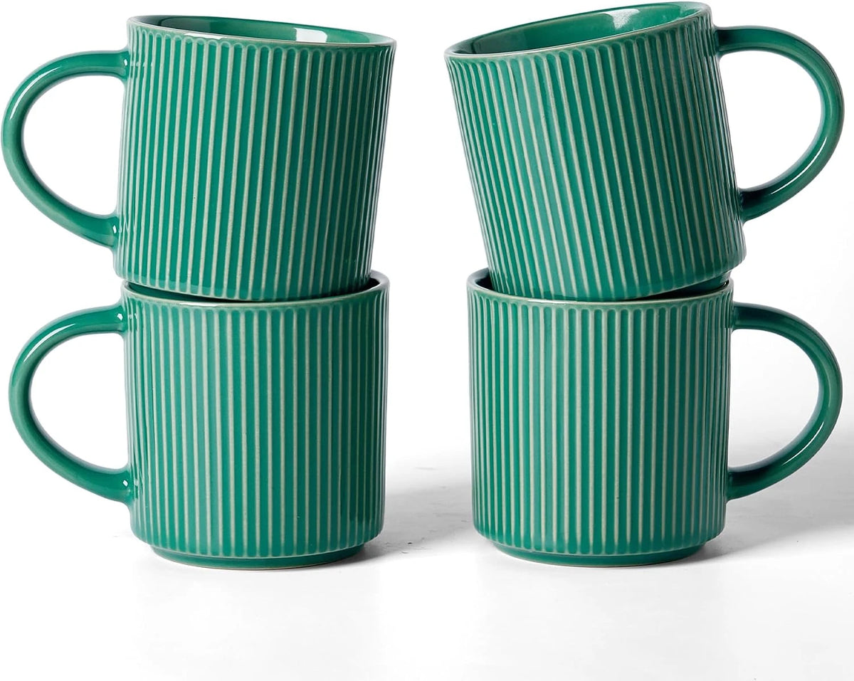 Famiware Star Line Ceramic Coffee Mugs, Set of 4 - Sage Green - image 1