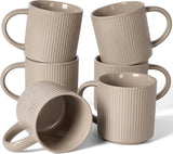 Famiware Star Line Ceramic Coffee Mugs, Set of 6 - Cinnamon Brown - image 1