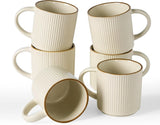 Famiware Star Line Ceramic Coffee Mugs, Set of 6 - Vanilla White - image 1