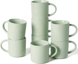 Famiware Star Line Ceramic Coffee Mugs, Set of 8 - Green - image 1