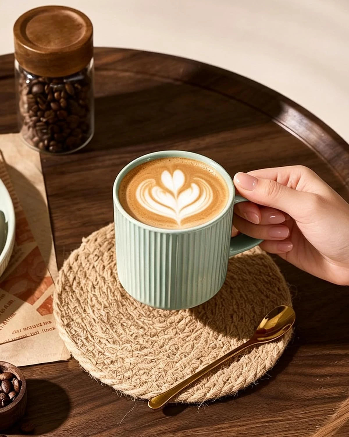 Famiware Star Line Ceramic Coffee Mugs, Set of 8 - Green - image 2