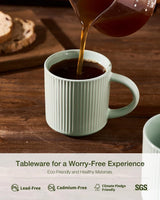 Famiware Star Line Ceramic Coffee Mugs, Set of 8 - Green - image 6