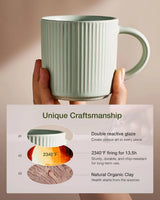 Famiware Star Line Ceramic Coffee Mugs, Set of 8 - Green - image 8