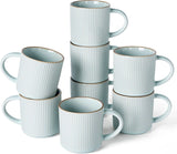 Famiware Star Line Ceramic Coffee Mugs, Set of 8 - Light Blue - image 1