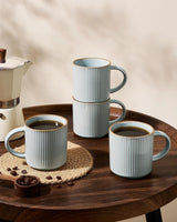 Famiware Star Line Ceramic Coffee Mugs, Set of 8 - Light Blue - image 3