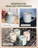Famiware Star Line Ceramic Coffee Mugs, Set of 8 - Light Blue - image 8