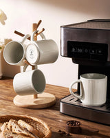 Famiware Star Line Ceramic Coffee Mugs, Set of 8 - Oat - image 4
