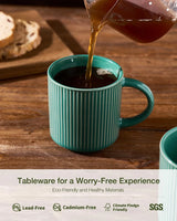 Famiware Star Line Ceramic Coffee Mugs, Set of 8 - Sage Green - image 6