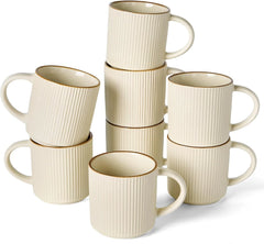Famiware Star Line Ceramic Coffee Mugs, Set of 8