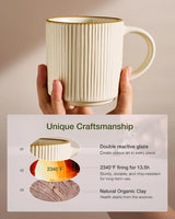 Famiware Star Line Ceramic Coffee Mugs, Set of 8 - Vanilla White - image 5