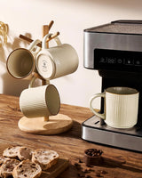 Famiware Star Line Ceramic Coffee Mugs, Set of 8 - Vanilla White - image 7