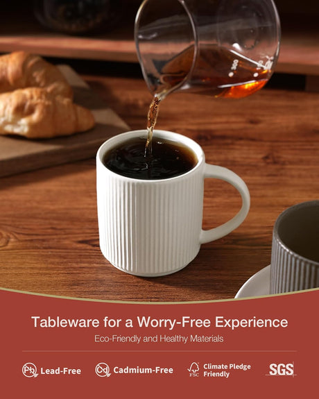 Famiware Star Ceramic Coffee Mugs, Set of 6