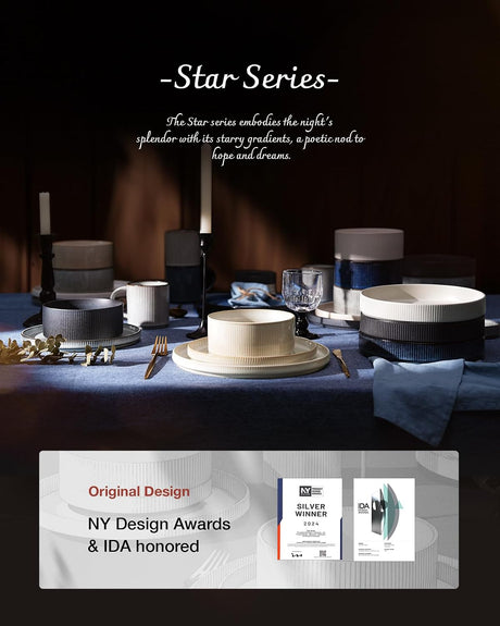 Famiware Star Ceramic Coffee Mugs, Set of 6
