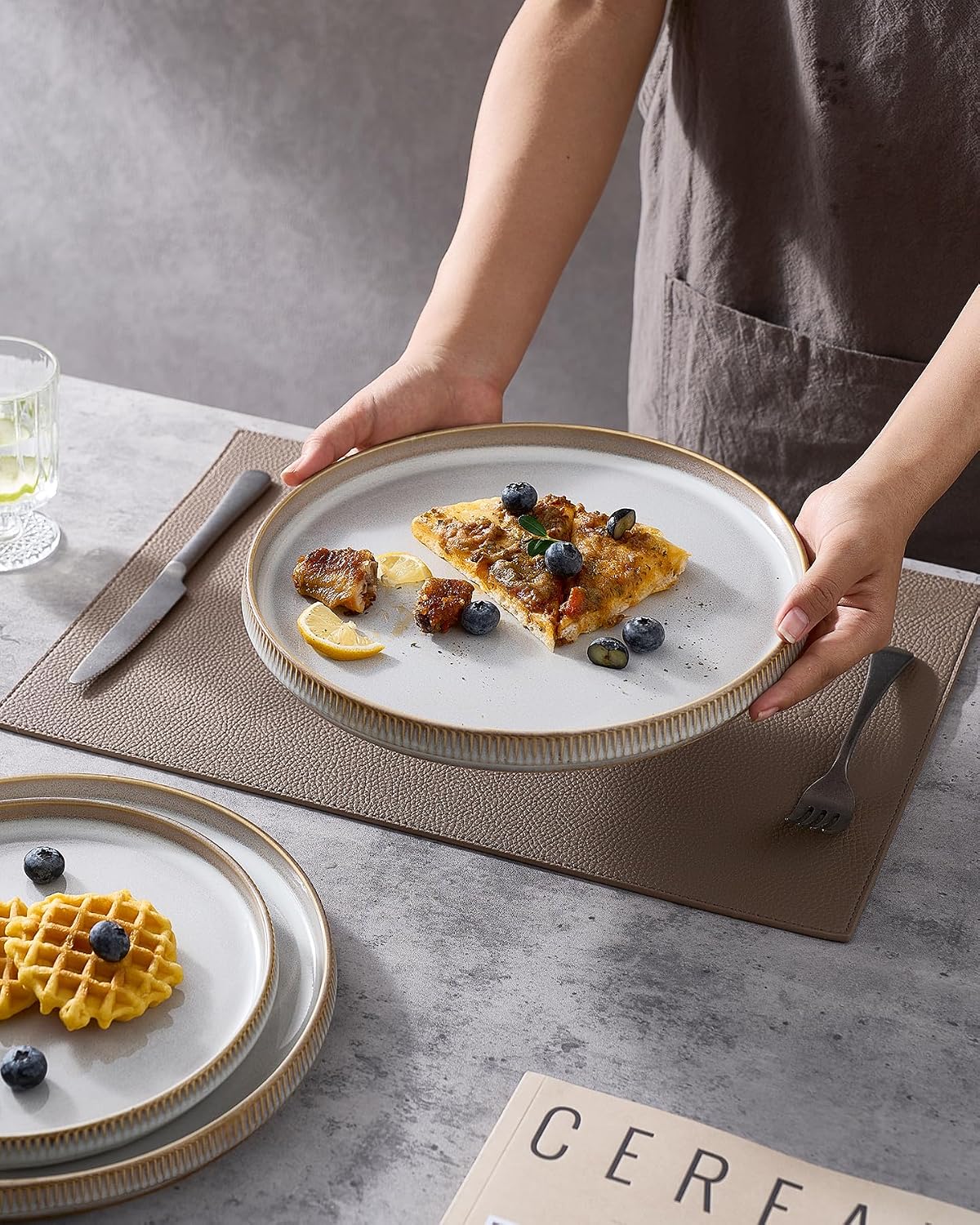 Famiware Star Ceramic Dinner Plates, Set of 6