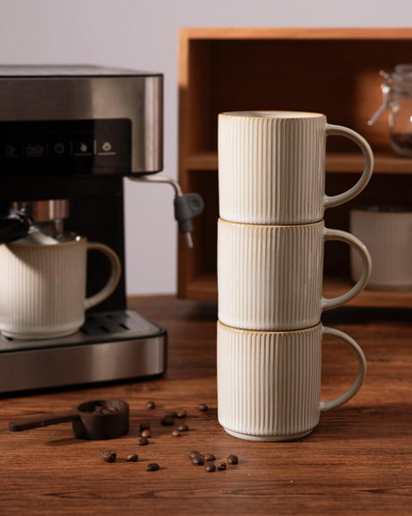 Tazas de café de cerámica Star de Famiware, juego de 4