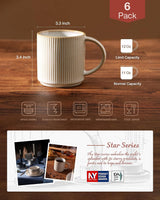 Tazas de café de cerámica Famiware Star, juego de 6