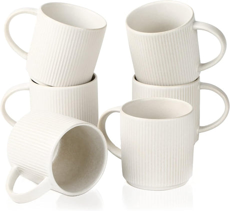 Famiware Star Ceramic Coffee Mugs, Set of 6